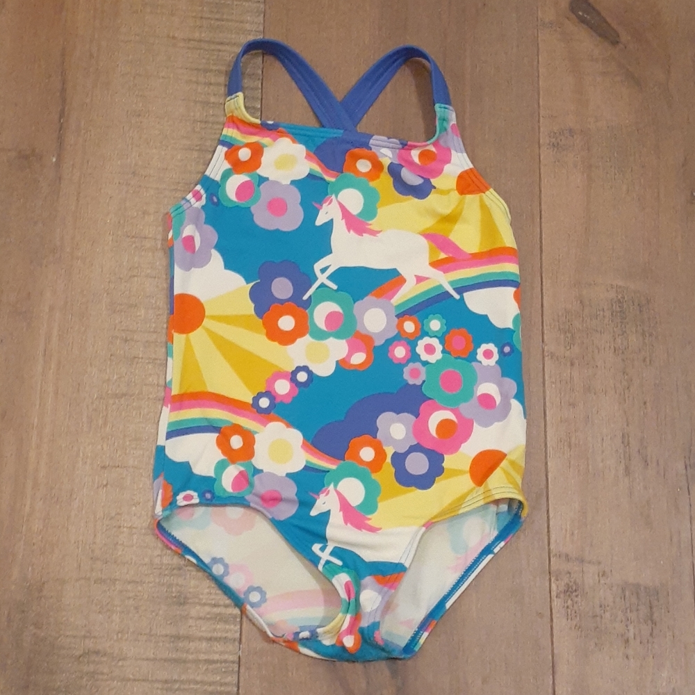 Mini Boden Colorful Unicorn Swimsuit OnePiece 2-3Y - Picture 1 of 3